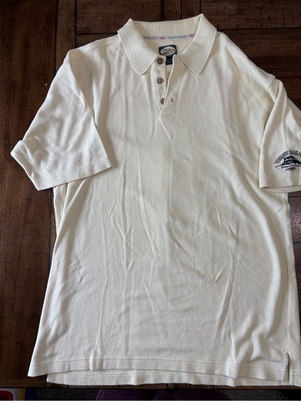 Vintage Tommy Bahama Off-White/Cream Short-Sleeve Polo